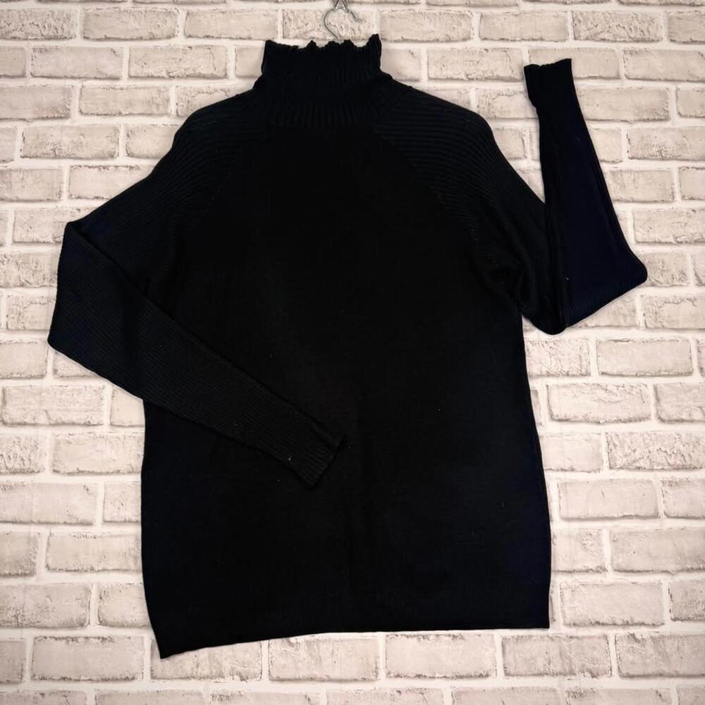 Kaffe KAberith Pullover Black‎ Turtleneck Lightweight Sweater Women's Size L